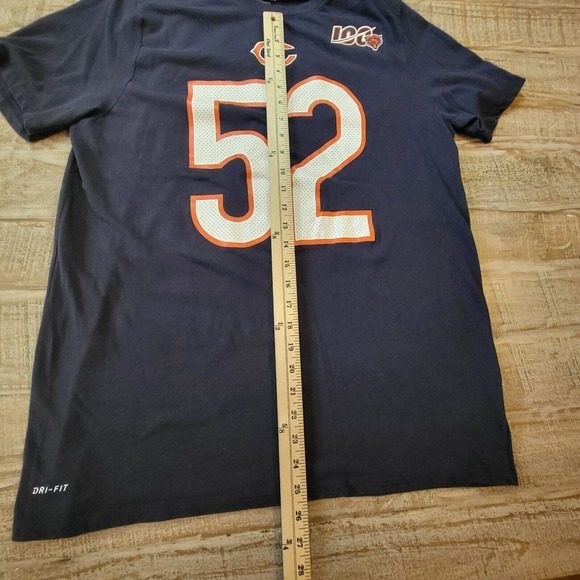 The NIKE Tee DRI-FIT Mens XL #52 KHALIL MACK CHICAGO BEARS Navy T Shirt - Picture 4 of 7